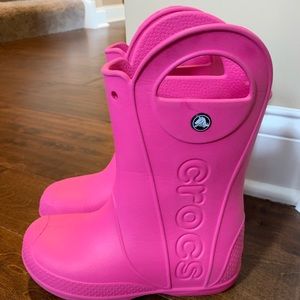 Pink CROCS boots size j3